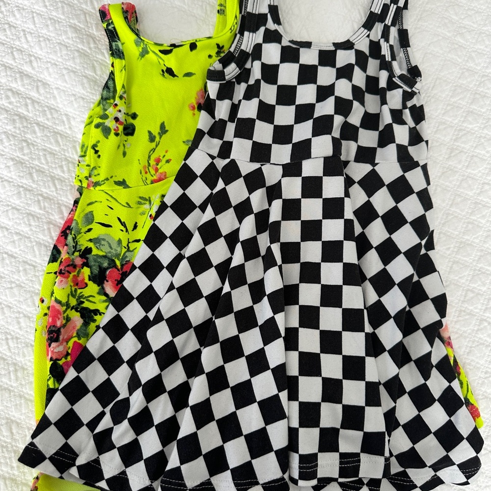 Little Loper's Floral Baby Dress and Checkered Dress 12-18 month